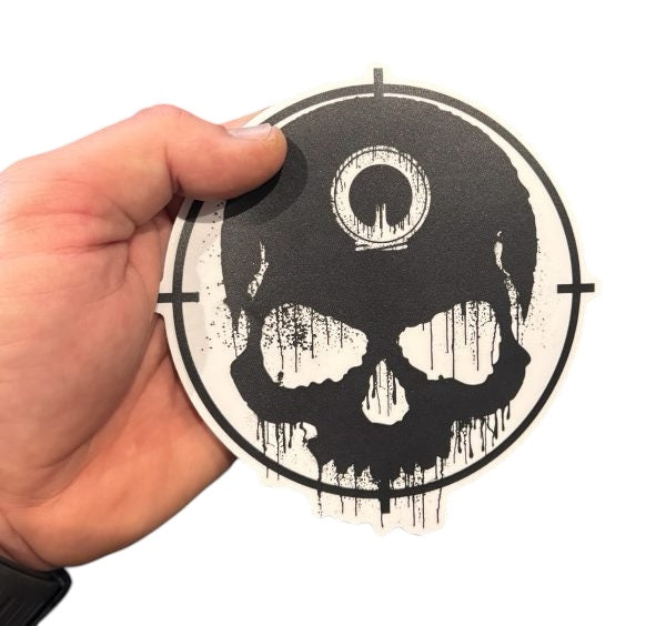 5×5 Skull on Clear Vinyl Sticker